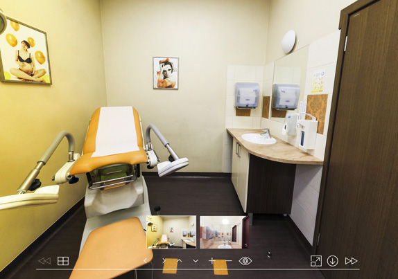 Spacer wirtualny po gabinecie ginekologicznym nr.2 w Alfa-Lek Warszawa